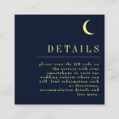 Minimale Celestial Navy Star QR Code Bruiloft Deta Informatiekaartje (Voorkant)