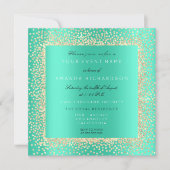 Minimale Champaigne Gold Black Confetti Mint Aqua Kaart (Voorkant)
