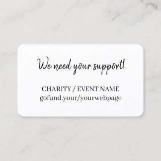 Minimale Charity Fundraising Donate Now Kaart Visitekaartje