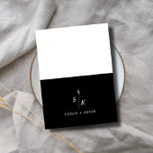 Minimale Chic Leaf Monogram Bruiloft Website QR Co Informatiekaartje