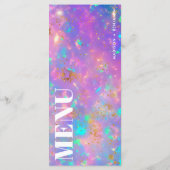 Minimale Chic Opal Stone Gouden Feest Menu Sjabloo (Achterkant)