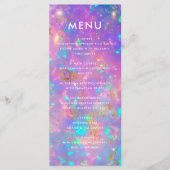 Minimale Chic Opal Stone Gouden Feest Menu Sjabloo (Voorkant)