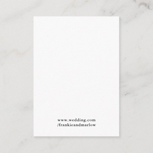 Minimale Chic QR Code voor bruiloft RSVP Informatiekaartje (Achterkant)