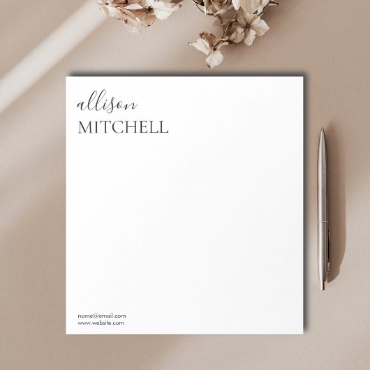 Minimale chic Script Calligraphy Notepad Notitieblok