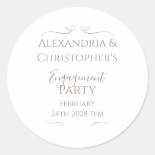 Minimale Chic Wedding Engagement Party Ronde Sticker