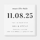 Minimale chique bruiloft datum niet-foto opslaan v magneet (Voorkant)