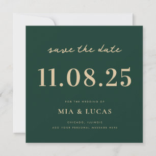 Minimale chique bruiloft datum niet-foto opslaan v save the date