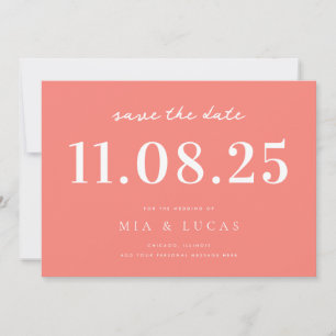 Minimale chique bruiloft datum niet-foto opslaan v save the date