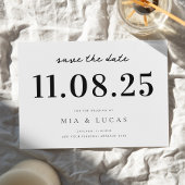 Minimale chique bruiloft datum niet-foto opslaan v save the date