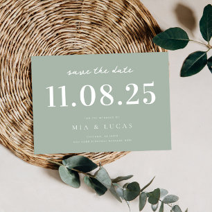 Minimale chique bruiloft datum niet-foto opslaan v save the date