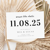 Minimale chique bruiloft datum niet-foto opslaan v save the date