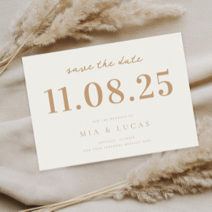 Minimale chique bruiloft datum niet-foto opslaan v save the date