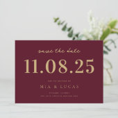 Minimale chique bruiloft datum niet-foto opslaan v save the date (Staand voorkant)