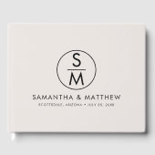 Minimale chique bruiloft Monogram bruid en bruideg Gastenboek (Voorkant)