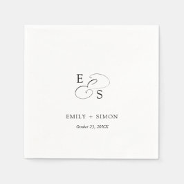 Minimale chique bruiloft servet