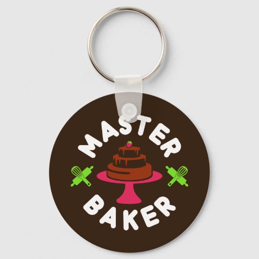 Minimale chocolade-kap voor Master Baker Sleutelhanger (Voorkant)