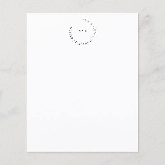 Minimale Circle Monogram Logo Business Stationery (Voorkant)