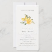 Minimale citroen boho botanische couples bruiloft  bedankkaart (Voorkant)