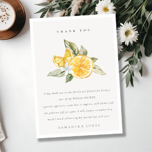 Minimale Citrus Citroen Botanische Boho Bruiloftsd Bedankkaart