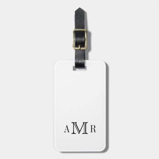 Minimale Classic Monogram aangepast Bagagelabel (Voorkant verticaal)