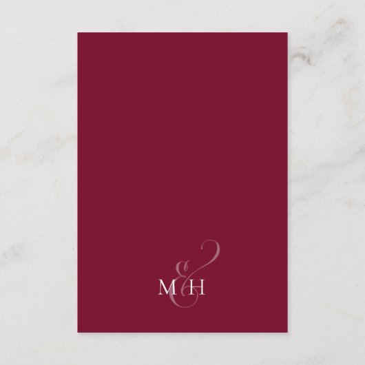 Minimale code QR-code voor Bourgogne-bruiloft Informatiekaartje (Achterkant)