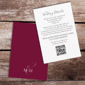 Minimale code QR-code voor Bourgogne-bruiloft Informatiekaartje