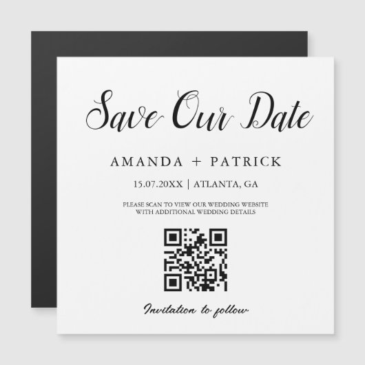 Minimale code van het Manuscript QR sparen de Magn (Voorkant / Achterkant)