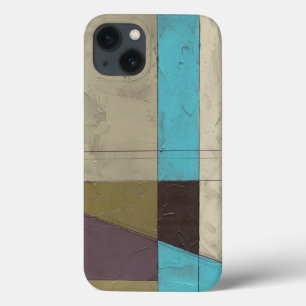 Minimale contemporay-schildering met diepe kleur iPhone 13 hoesje