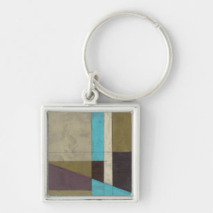Minimale contemporay-schildering met diepe kleur sleutelhanger