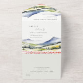 Minimale Country Spring Floral Landschap Trouwen i All In One Uitnodiging (Buitenkant)