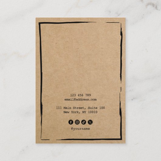 Minimale Craft Paper Oorring lijst Display Toevoeg Visitekaartje (Achterkant)