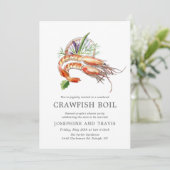 Minimale Crawfish Kookfeest Koppel Bruiloft Oceanb Kaart (Staand voorkant)