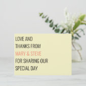 Minimale Cream Simple Big and Bold Wedding Bedankkaart (Staand voorkant)