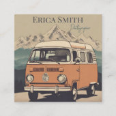 Minimale creatieve retro fotograaf QR-code Vierkante Visitekaartje (Voorkant)