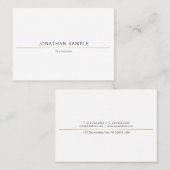Minimale Creative Design Gold Plain Trendy Visitekaartje (Voorkant / Achterkant)