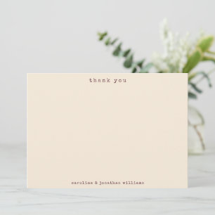 Minimale Crème Bourgondië Toetsenbord Custom Trouw Bedankkaart