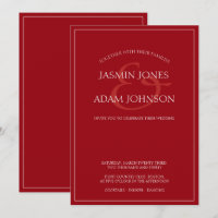 Minimale Crimson Red Script bruiloft uitnodiging