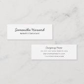 Minimale cursieve tekst mini visitekaartje (Voorkant / Achterkant)