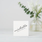 Minimale cursieve tekst vierkante visitekaartje (Staand voorkant)