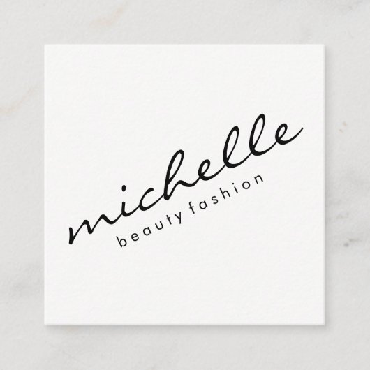 Minimale cursieve tekst vierkante visitekaartje (Voorkant)