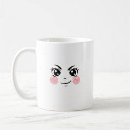 Minimale Cute Anime Gezicht Mok