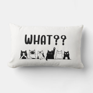 Minimale Cute Cats Kussen Zwart en Wit