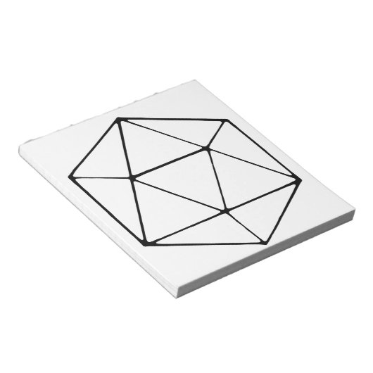Minimale D20-ontwerptablet met gamer geek Notitieblok (Schuin)