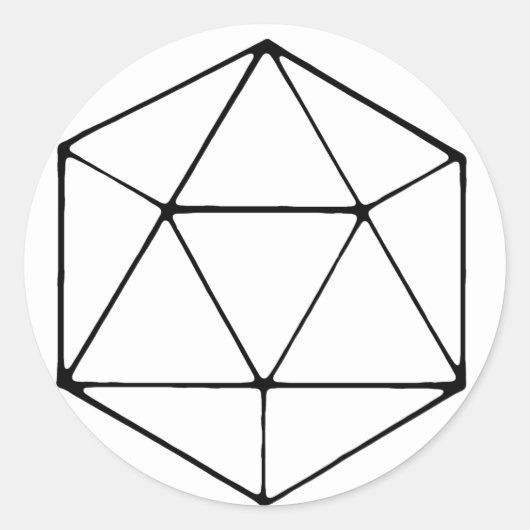Minimale D20-ontwerptablet met gamer geek Ronde Sticker (Voorkant)