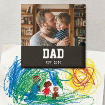 Minimale 'Dad Established' Vaderdag Cadeaumagneet