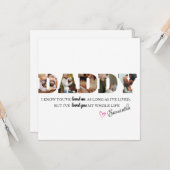 Minimale DADDY Photo Collage Happy Vaderdag Kaart (Voorkant / Achterkant in situ)