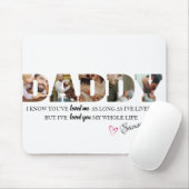 Minimale DADDY Photo Collage Happy Vaderdag Muismat (Met muis)