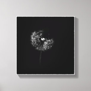 Minimale Dandelion Gone to Seed Black and White Canvas Afdruk