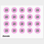Minimale dank voor de roze QR-code Ronde Sticker (Vel)