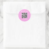 Minimale dank voor de roze QR-code Ronde Sticker (Tas)